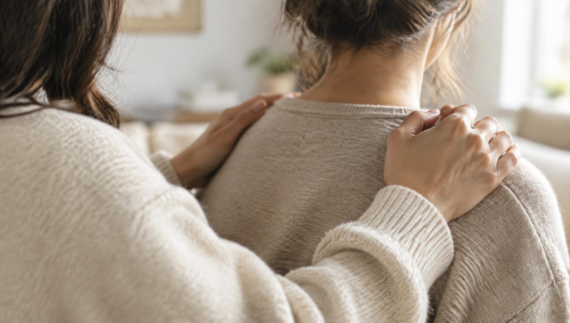 One person holding another
